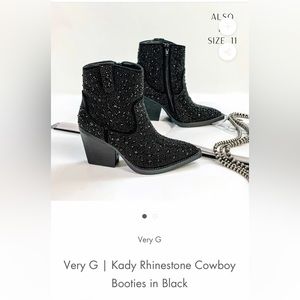 Brand new Rhinestone cowboy booties in black